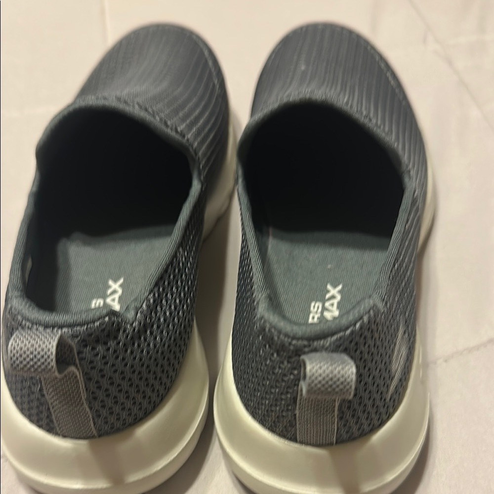 Skechers Black and Gray Slip-On Sneakers with Cushioned Comfort